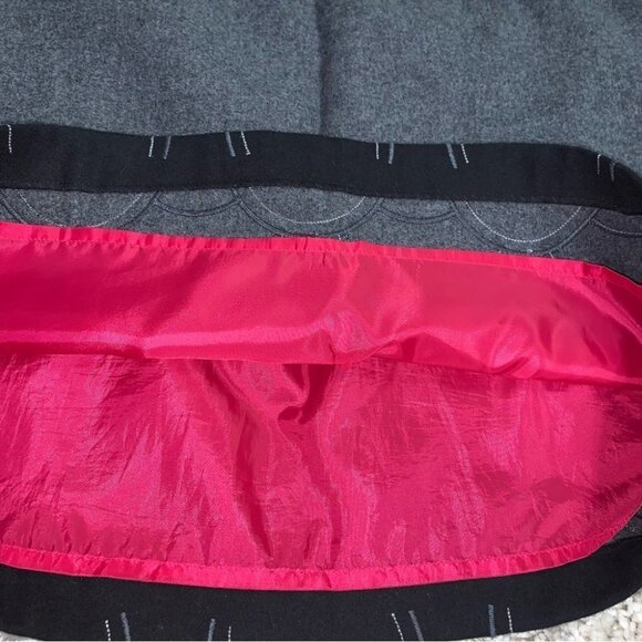 Boden Wool Skirt Women’s Size 12 US Grey Navy Black Embroidered Short Lined - Picture 6 of 7